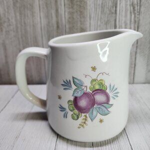 Vintage MCM Arabia Finland Pitcher Ceramic White Grapes Design  5'' Tall